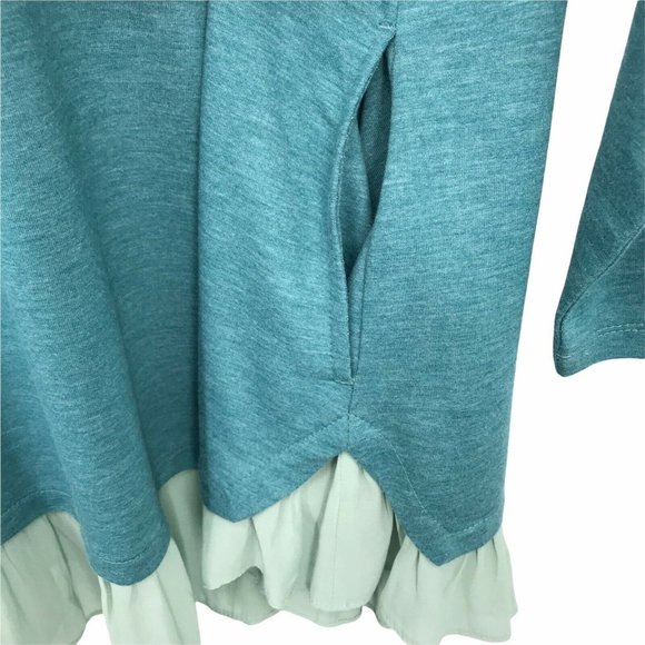Logo Lounge Womens Teal Blue Oversized Scoop Neck Sweatshirt  S - Picture 3 of 9